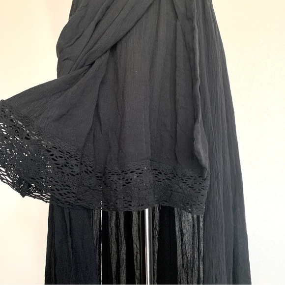 FREE PEOPLE Black Greek Goddess Strong Statement Thigh Slits Maxi Dress - Picture 5 of 15